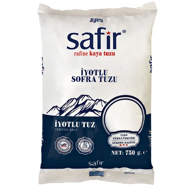 SAFİR İYOTLU POŞET TUZ 750 g